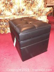 MaxSold Auction: Storage bench in black bicast leather - London (Ontario, Canada) PARTNER MANAGED Estate Sale Online Auction - Alayne Crescent