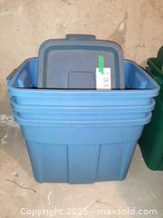 MaxSold Auction: Three Rubbermaid Roughneck storage totes in blue - London (Ontario, Canada) PARTNER MANAGED Estate Sale Online Auction - Alayne Crescent