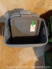 MaxSold Auction: Three Rubbermaid Roughneck storage totes in blue - London (Ontario, Canada) PARTNER MANAGED Estate Sale Online Auction - Alayne Crescent