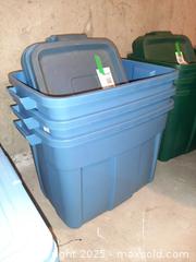 MaxSold Auction: Three Rubbermaid Roughneck storage totes in blue - London (Ontario, Canada) PARTNER MANAGED Estate Sale Online Auction - Alayne Crescent