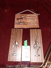 MaxSold Auction: Three vintage wooden plaques - London (Ontario, Canada) PARTNER MANAGED Estate Sale Online Auction - Alayne Crescent