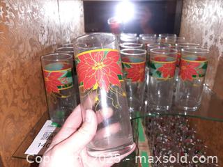 MaxSold Auction: Twelve Hazel Atlas "Poinsettia" pattern tumblers  - London (Ontario, Canada) PARTNER MANAGED Estate Sale Online Auction - Alayne Crescent