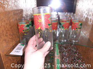 MaxSold Auction: Twelve Hazel Atlas "Poinsettia" pattern tumblers  - London (Ontario, Canada) PARTNER MANAGED Estate Sale Online Auction - Alayne Crescent