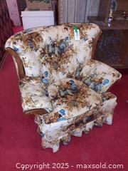 MaxSold Auction: Vintage floral print armchair with a ruffled skirt - London (Ontario, Canada) PARTNER MANAGED Estate Sale Online Auction - Alayne Crescent