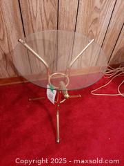 MaxSold Auction: Vintage mid-century modern brass and glass side or end table - London (Ontario, Canada) PARTNER MANAGED Estate Sale Online Auction - Alayne Crescent
