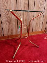 MaxSold Auction: Vintage mid-century modern brass and glass side or end table - London (Ontario, Canada) PARTNER MANAGED Estate Sale Online Auction - Alayne Crescent