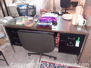 MaxSold Auction: Vintage steel tanker desk and rolling chair - London (Ontario, Canada) PARTNER MANAGED Estate Sale Online Auction - Alayne Crescent