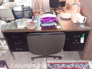 MaxSold Auction: Vintage steel tanker desk and rolling chair - London (Ontario, Canada) PARTNER MANAGED Estate Sale Online Auction - Alayne Crescent