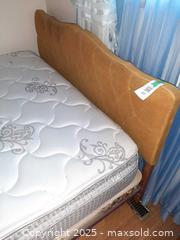 MaxSold Auction: Vintage velour fabric upholstered queen sized headboard, rails, mattress and boxspring - London (Ontario, Canada) PARTNER MANAGED Estate Sale Online Auction - Alayne Crescent