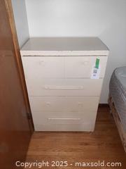 MaxSold Auction: White wooden chest of drawers or dresser - London (Ontario, Canada) PARTNER MANAGED Estate Sale Online Auction - Alayne Crescent