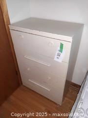 MaxSold Auction: White wooden chest of drawers or dresser - London (Ontario, Canada) PARTNER MANAGED Estate Sale Online Auction - Alayne Crescent