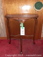 MaxSold Auction: Wooden demi-lune/half-moon console table - London (Ontario, Canada) PARTNER MANAGED Estate Sale Online Auction - Alayne Crescent