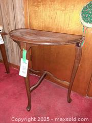 MaxSold Auction: Wooden demi-lune/half-moon console table - London (Ontario, Canada) PARTNER MANAGED Estate Sale Online Auction - Alayne Crescent