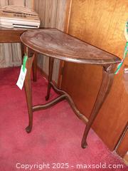 MaxSold Auction: Wooden demi-lune/half-moon console table - London (Ontario, Canada) PARTNER MANAGED Estate Sale Online Auction - Alayne Crescent