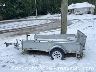 MaxSold Auction: Snowbear Open Utility Trailer system and a Condor Pit-Stop/Trailer Stop Motorcycle Wheel Chock.  - Hope (British Columbia, Canada) SELLER MANAGED Estate Sale Online Auction -  Walnut Drive