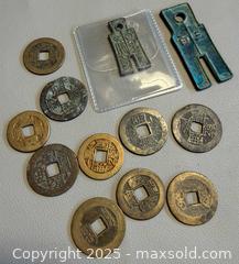 MaxSold Auction: (10) Old Chinese Cash Coins &#38; (2) Old Chinese Spade Coins  - Toronto (Ontario, Canada) PARTNER MANAGED Reseller Online Auction - Queen Street West