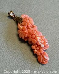 MaxSold Auction: 14K Yellow Gold Hand Carved Coral Pendant - Marked  - Toronto (Ontario, Canada) PARTNER MANAGED Reseller Online Auction - Queen Street West