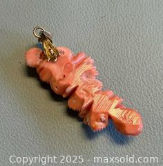 MaxSold Auction: 14K Yellow Gold Hand Carved Coral Pendant - Marked  - Toronto (Ontario, Canada) PARTNER MANAGED Reseller Online Auction - Queen Street West
