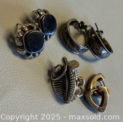 MaxSold Auction: (4) Pairs of 925 SILVER Earrings - Marked  - Toronto (Ontario, Canada) PARTNER MANAGED Reseller Online Auction - Queen Street West