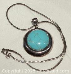 MaxSold Auction: Vintage 925 Silver Turquoise Necklace - Marked  - Toronto (Ontario, Canada) PARTNER MANAGED Reseller Online Auction - Queen Street West