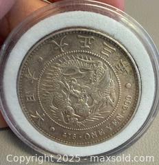 MaxSold Auction: Vintage Collectible Asian Coin (Japanese Meiji Era 1 Yen Silver Coin) - Toronto (Ontario, Canada) PARTNER MANAGED Reseller Online Auction - Queen Street West