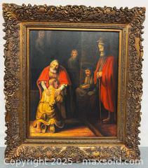 MaxSold Auction: Vintage Framed Reproduction Artwork on Canvas (The Return of the Prodigal Son By Rembrandt) with COA - Toronto (Ontario, Canada) PARTNER MANAGED Reseller Online Auction - Queen Street West