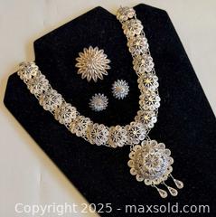 MaxSold Auction: Vintage Silver Jewelry Set (Necklace, Brooch &#38; Earrings)  - Toronto (Ontario, Canada) PARTNER MANAGED Reseller Online Auction - Queen Street West