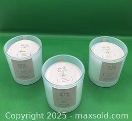 MaxSold Auction: 3 Pcs Rose Glow, Rosewater Amber Geranium Scented Candle - Brampton (Ontario, Canada) SELLER MANAGED Commercial Liquidation Online Auction - Strathearn Avenue