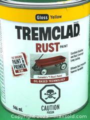 MaxSold Auction: Tremclad Oil-Based Rust Paint in Gloss Yellow, 946 mL - Brampton (Ontario, Canada) SELLER MANAGED Commercial Liquidation Online Auction - Strathearn Avenue