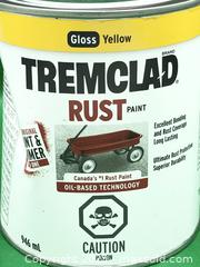 MaxSold Auction: Tremclad Oil-Based Rust Paint in Gloss Yellow, 946 mL - Brampton (Ontario, Canada) SELLER MANAGED Commercial Liquidation Online Auction - Strathearn Avenue