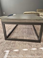 MaxSold Auction: 48 in Concrete Top Coffee Table with Metal Frame - Markham (Ontario, Canada) PARTNER MANAGED Downsizing Online Auction - Mccowan Road (STORAGE)