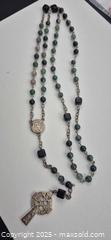MaxSold Auction: Celtic Cross Rosary-Style Necklace with Green Mottled Beads - Markham (Ontario, Canada) PARTNER MANAGED Downsizing Online Auction - Mccowan Road (STORAGE)