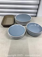 MaxSold Auction: earth ocean by Stokes Stoneware Dinnerware Set with Baking Dish - Markham (Ontario, Canada) PARTNER MANAGED Downsizing Online Auction - Mccowan Road (STORAGE)