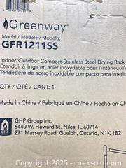 MaxSold Auction: Greenway GFR1211SS Stainless Steel Foldable Clothes Drying Rack - Markham (Ontario, Canada) PARTNER MANAGED Downsizing Online Auction - Mccowan Road (STORAGE)