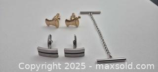 MaxSold Auction: Lot: 2 Pairs Cufflinks and T?Bar Chain, Anson & Unmarked - Markham (Ontario, Canada) PARTNER MANAGED Downsizing Online Auction - Mccowan Road (STORAGE)