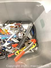 MaxSold Auction: Lot of Miscellaneous Hand Tools & Hardware in Gray Tote - Markham (Ontario, Canada) PARTNER MANAGED Downsizing Online Auction - Mccowan Road (STORAGE)