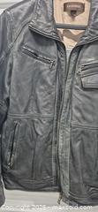 MaxSold Auction: Men's Danier Large Genuine Leather Jacket — Black / Very Dark Grey - Markham (Ontario, Canada) PARTNER MANAGED Downsizing Online Auction - Mccowan Road (STORAGE)