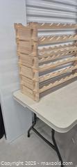 MaxSold Auction: Modular Wooden Wine Bottle Rack — Slotted Shelf Style - Markham (Ontario, Canada) PARTNER MANAGED Downsizing Online Auction - Mccowan Road (STORAGE)
