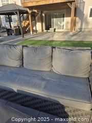 MaxSold Auction: Outdoor Wicker 3-Seat Sofa, Dark Grey with Mid-Grey Cushions - Markham (Ontario, Canada) PARTNER MANAGED Downsizing Online Auction - Mccowan Road (STORAGE)