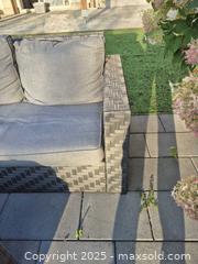 MaxSold Auction: Outdoor Wicker 3-Seat Sofa, Dark Grey with Mid-Grey Cushions - Markham (Ontario, Canada) PARTNER MANAGED Downsizing Online Auction - Mccowan Road (STORAGE)