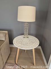 MaxSold Auction: Pair of Heavy Clear Glass Table Lamps with Shades - Markham (Ontario, Canada) PARTNER MANAGED Downsizing Online Auction - Mccowan Road (STORAGE)