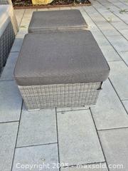 MaxSold Auction: Pair of Outdoor Wicker Ottoman with Cushion (Set of 2) - Markham (Ontario, Canada) PARTNER MANAGED Downsizing Online Auction - Mccowan Road (STORAGE)