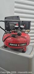 MaxSold Auction: PORTER-CABLE 3.5 Gal 135 PSI Portable Air Compressor 120V - Markham (Ontario, Canada) PARTNER MANAGED Downsizing Online Auction - Mccowan Road (STORAGE)