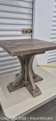 MaxSold Auction: Reclaimed Wood Square Side/End Table, 23.5" x 23.5" Top, 25" H - Markham (Ontario, Canada) PARTNER MANAGED Downsizing Online Auction - Mccowan Road (STORAGE)