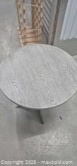 MaxSold Auction: Round Pedestal Accent Side Table, Engineered Wood, ~24 in - Markham (Ontario, Canada) PARTNER MANAGED Downsizing Online Auction - Mccowan Road (STORAGE)