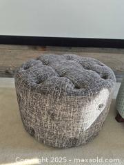 MaxSold Auction: Round Tufted Ottoman Pouf, 24–25" Diameter, 17" High - Markham (Ontario, Canada) PARTNER MANAGED Downsizing Online Auction - Mccowan Road (STORAGE)
