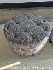 MaxSold Auction: Round Tufted Ottoman Pouf, 24–25" Diameter, 17" High - Markham (Ontario, Canada) PARTNER MANAGED Downsizing Online Auction - Mccowan Road (STORAGE)