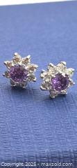 MaxSold Auction: Sparkling Sterling Silver Amethyst Stud Earrings with Cubic Zirconia - Markham (Ontario, Canada) PARTNER MANAGED Downsizing Online Auction - Mccowan Road (STORAGE)