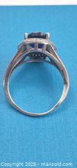 MaxSold Auction: Sterling Silver Oval Synthetic Sapphire Halo Split-Shank Ring - Markham (Ontario, Canada) PARTNER MANAGED Downsizing Online Auction - Mccowan Road (STORAGE)
