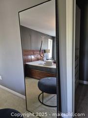 MaxSold Auction: Structube Full-Length Leaning Mirror 75 x 28 in Black Metal Frame - Markham (Ontario, Canada) PARTNER MANAGED Downsizing Online Auction - Mccowan Road (STORAGE)